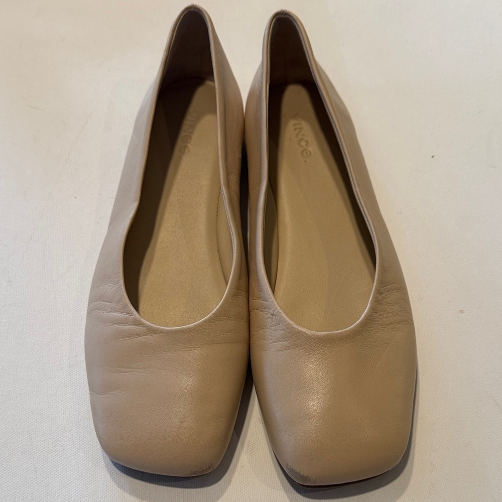 Vince Beige Leather Loafers